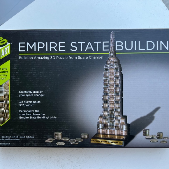 Empire State Building- 3D Coin Art Spare Change Puzzle- Holds 357 Coins (NIB) - Picture 3 of 10